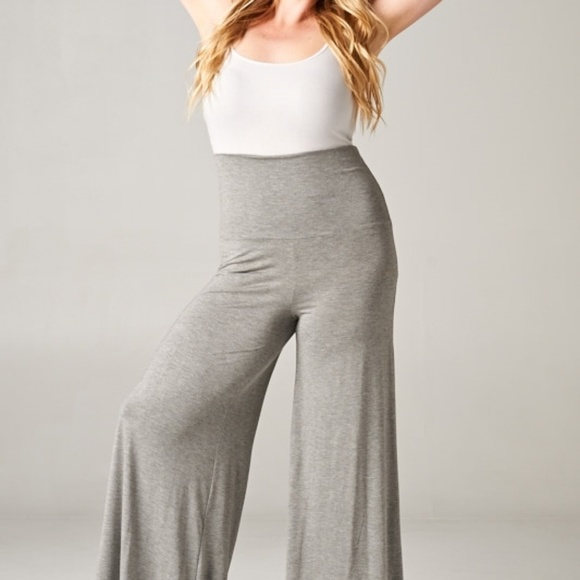 Indigo Blue Pants - Plus Size Wide Legs Soft Maxi Pants in INDIGOBLUE